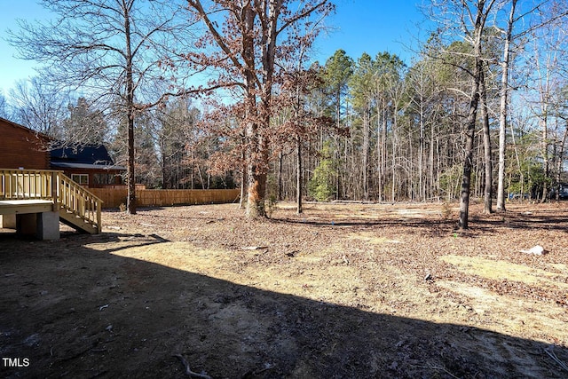 view of yard featuring a deck