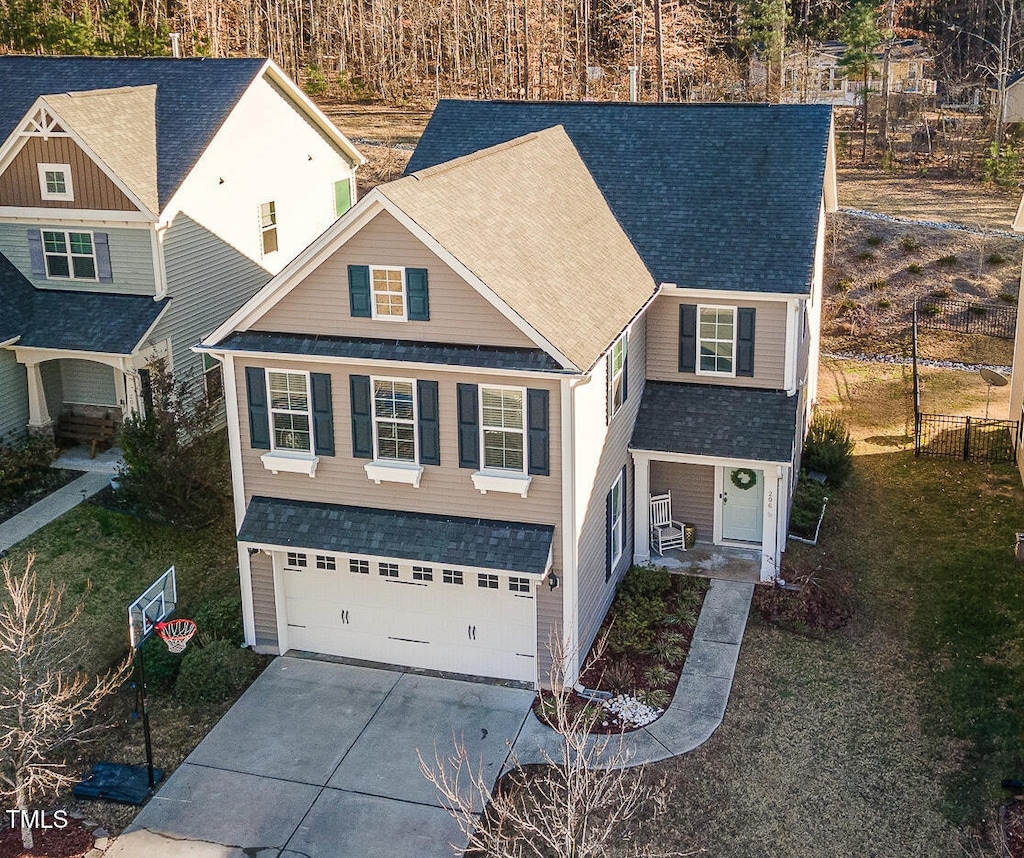 view of front of home with a garage