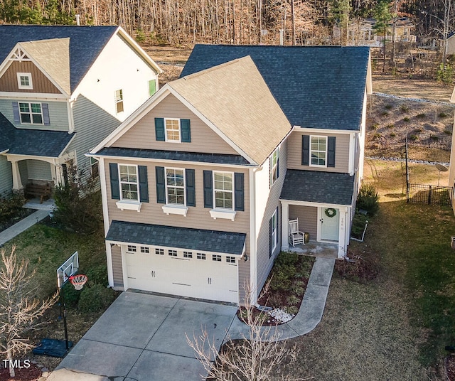 view of front of home with a garage