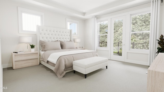 4081 Elk Creek Ln Unit 07, Raleigh, NC 27612 - carpeted bedroom with a tray ceiling