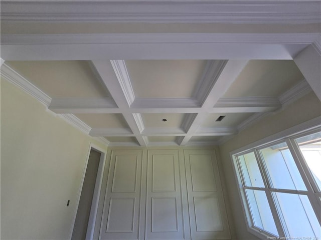 3255 School Rd, Fayetteville, NC 28306 - detailed view of beam ceiling, coffered ceiling, and ornamental molding