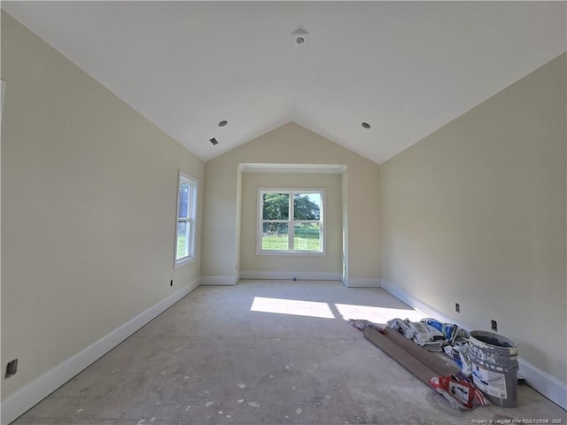 3255 School Rd, Fayetteville, NC 28306 - unfurnished room featuring vaulted ceiling and baseboards