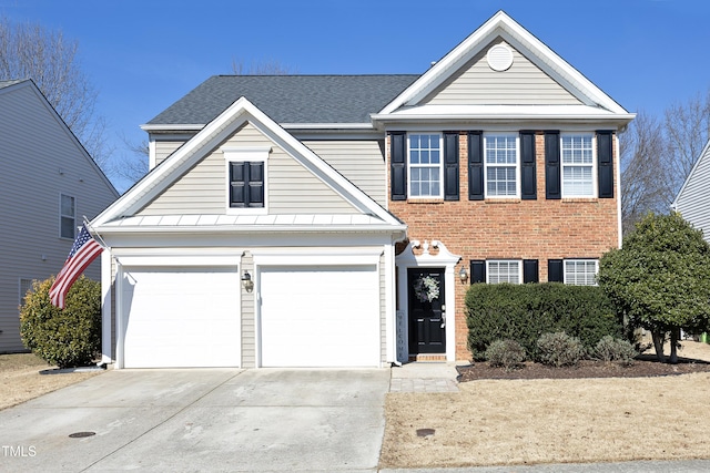 view of front of house with a garage