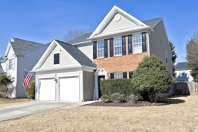 view of front of property featuring a garage