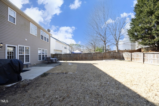 view of yard with a patio area