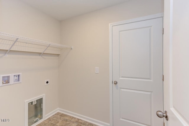 laundry room with electric dryer hookup and hookup for a washing machine