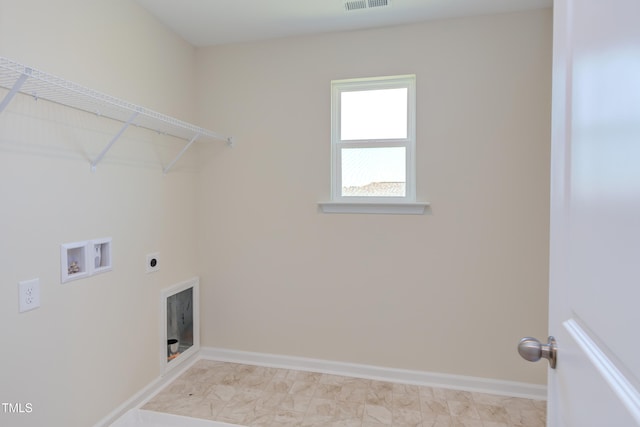 washroom featuring washer hookup and hookup for an electric dryer