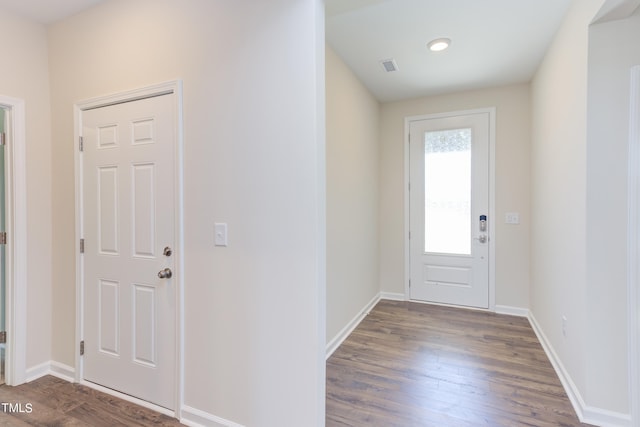 entrance foyer with hardwood / wood-style flooring