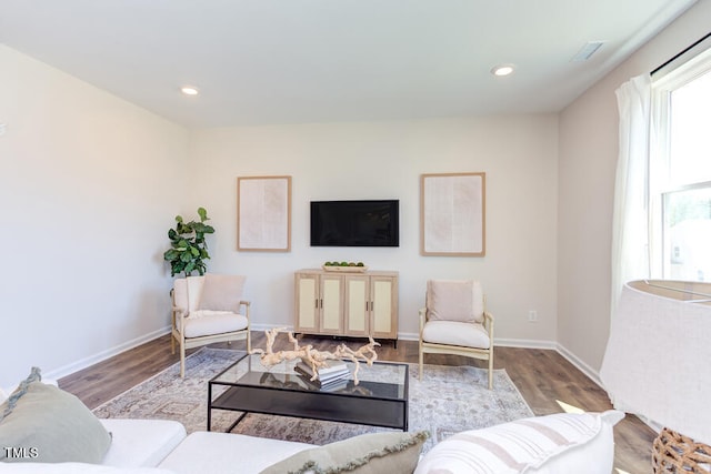 living room featuring light hardwood / wood-style floors