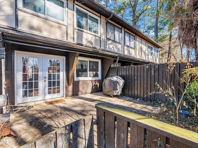 4236 Lake Ridge Dr, Raleigh, NC 27604 - wooden terrace featuring a patio area and french doors