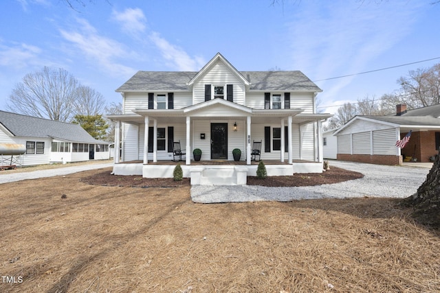 view of front of property with a porch