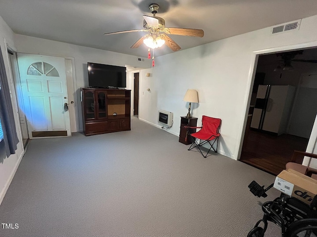2612 Academy St, Sanford, NC 27332 - sitting room featuring ceiling fan and carpet flooring