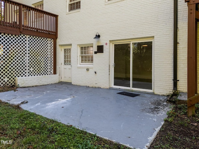 view of patio with a wooden deck