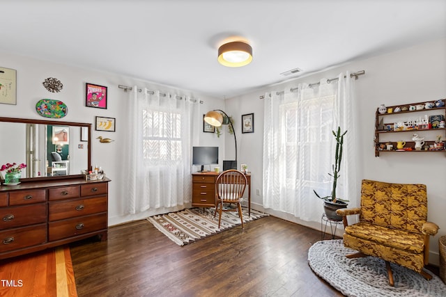 office featuring hardwood / wood-style flooring