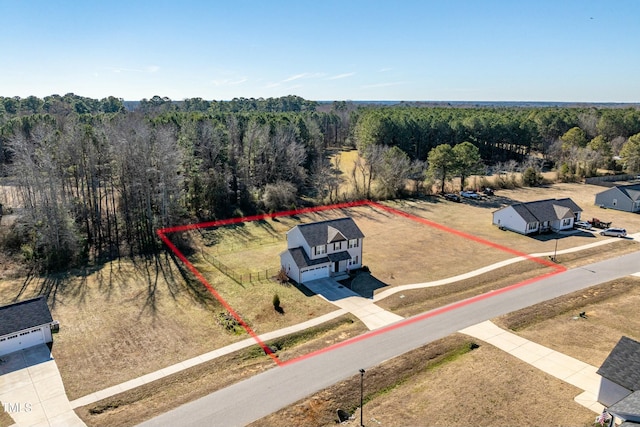 105 Langdon Chase Way, Selma, NC 27576 - aerial view with a forest view