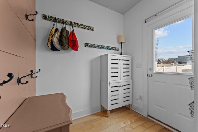 entryway with light wood-type flooring