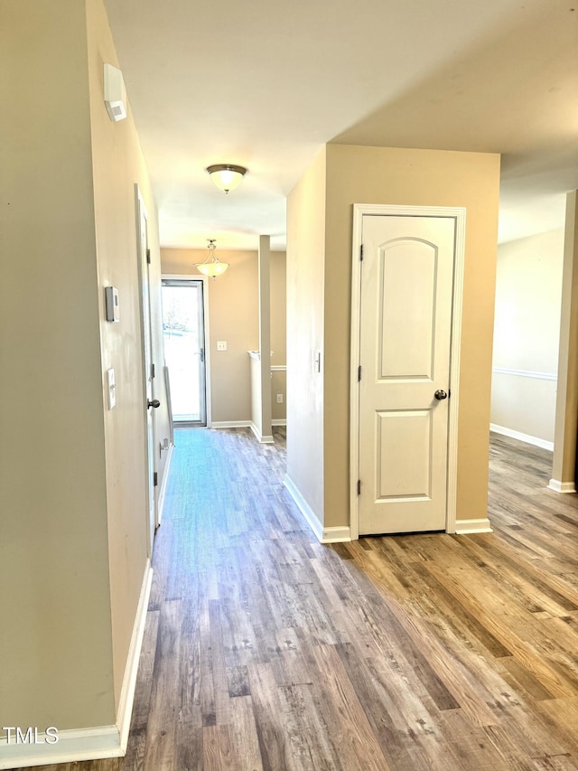 5879 Odenton Ln, Pfafftown, NC 27040 - hall featuring wood finished floors and baseboards