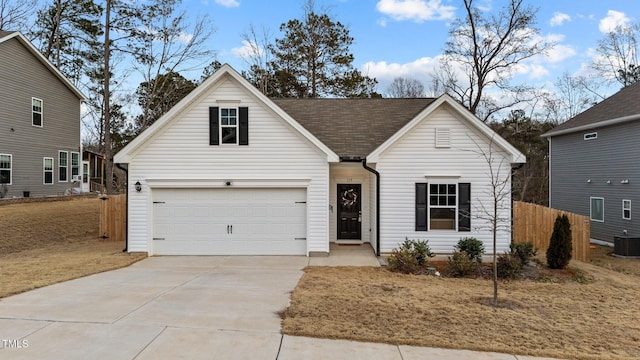 view of front of home featuring central AC