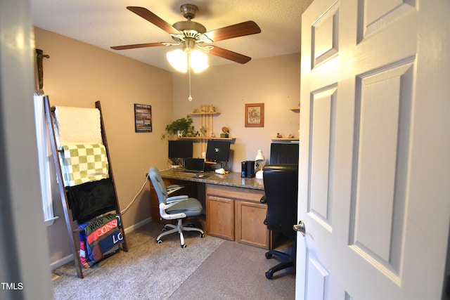 office area with light carpet