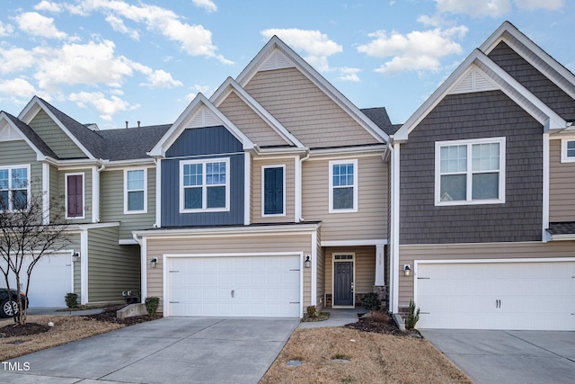 view of front of home with a garage