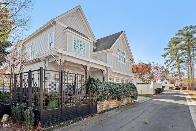 view of home's exterior with a garage