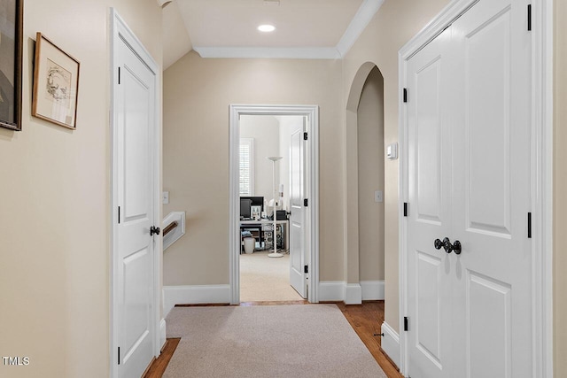 hall featuring light hardwood / wood-style floors