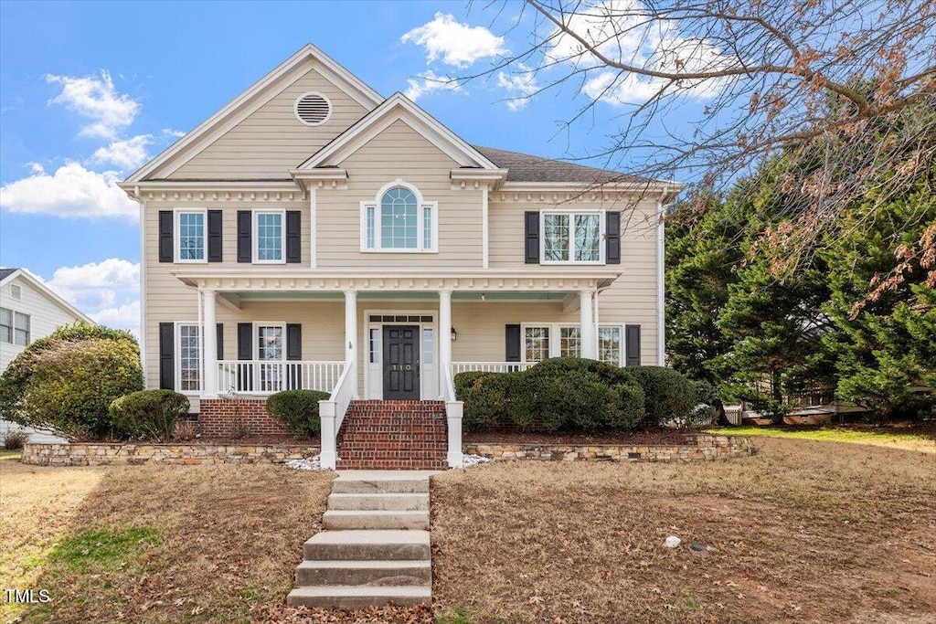 110 White Bloom Ln, Cary, NC 27519 - view of front of house with covered porch