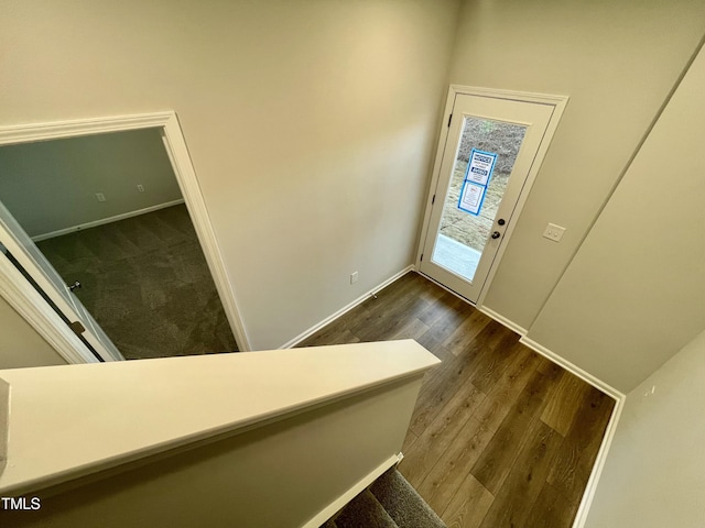 entrance foyer with dark wood-type flooring