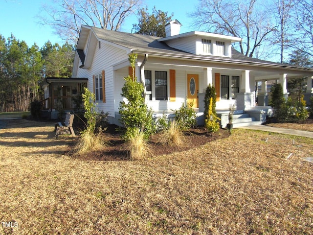 view of front of home with a porch