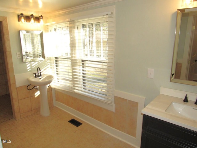 bathroom featuring dual sinks