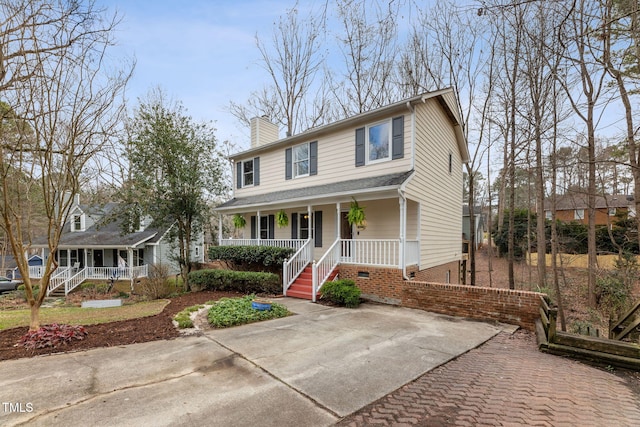 view of front of property with a porch