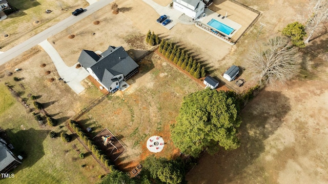 aerial view with a rural view