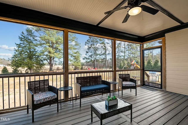 view of sunroom