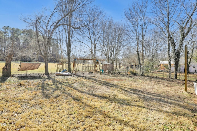 view of yard with a playground