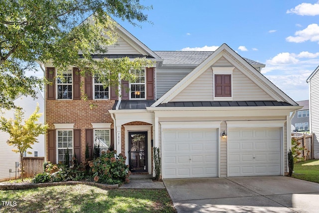 view of front of home with a garage