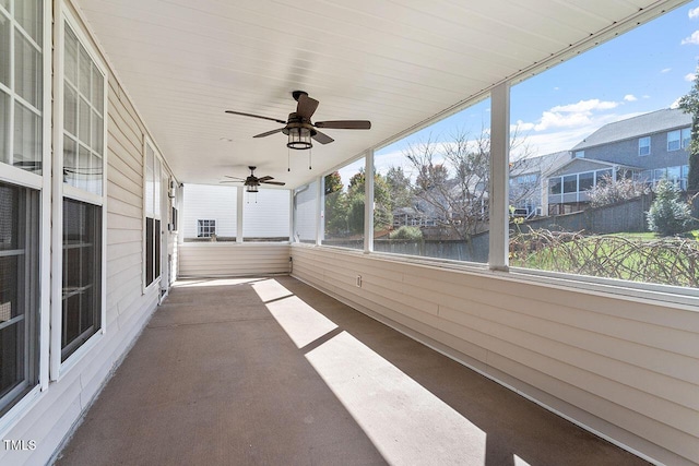 view of unfurnished sunroom