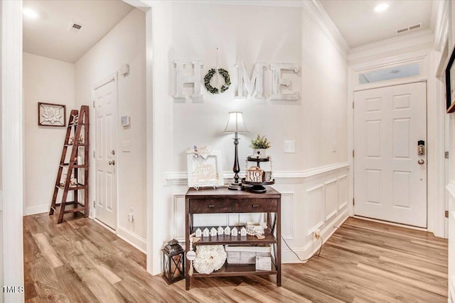 foyer with hardwood / wood-style floors