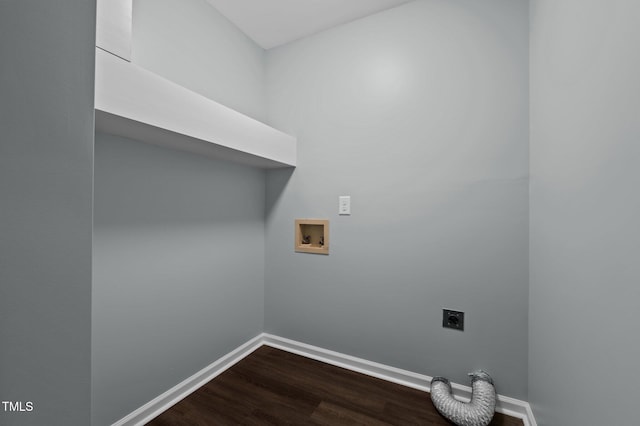 laundry area featuring hardwood / wood-style flooring, washer hookup, and hookup for an electric dryer