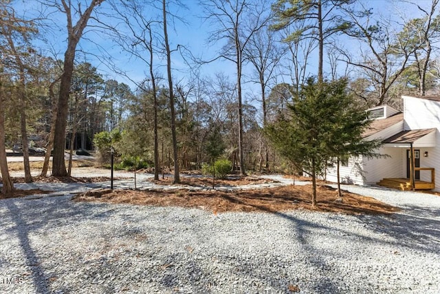 view of yard covered in snow