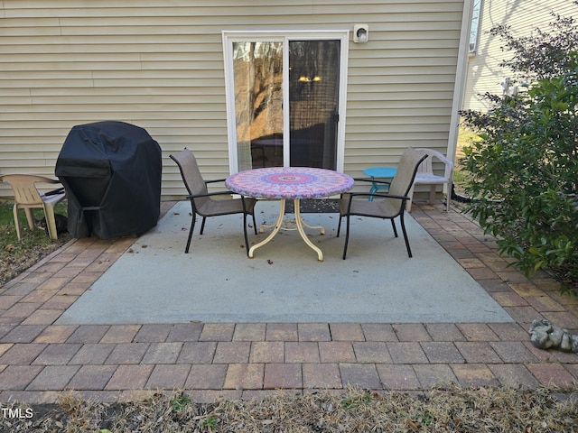 view of patio / terrace featuring a grill