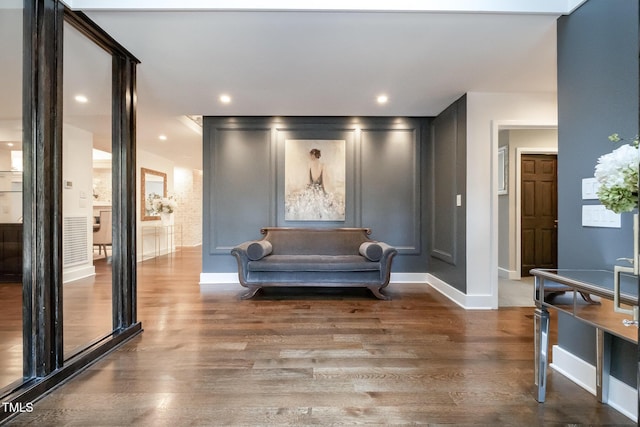 interior space featuring dark wood-type flooring