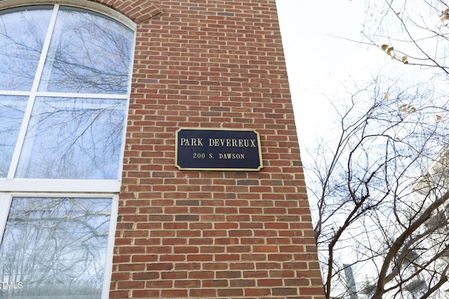 details featuring brick siding