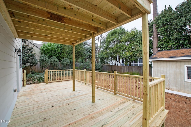 view of wooden deck