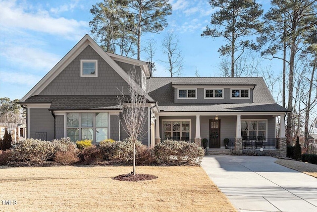 craftsman-style home with covered porch