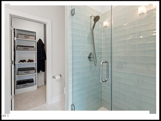 bathroom featuring walk in shower