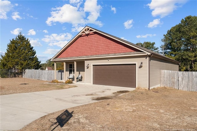 view of front of home with a garage