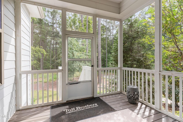 view of unfurnished sunroom