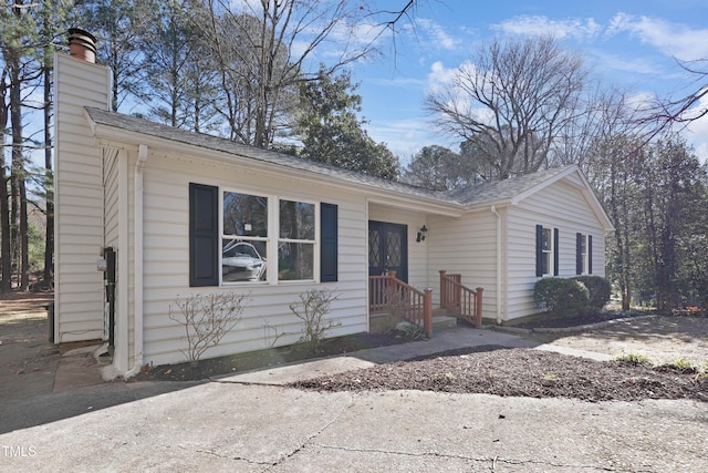 view of single story home