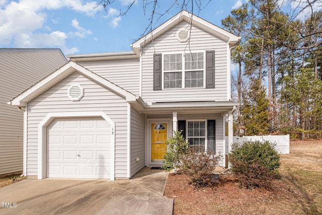 view of front facade featuring a garage