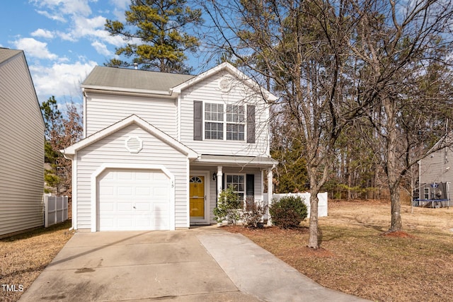 front of property featuring a garage